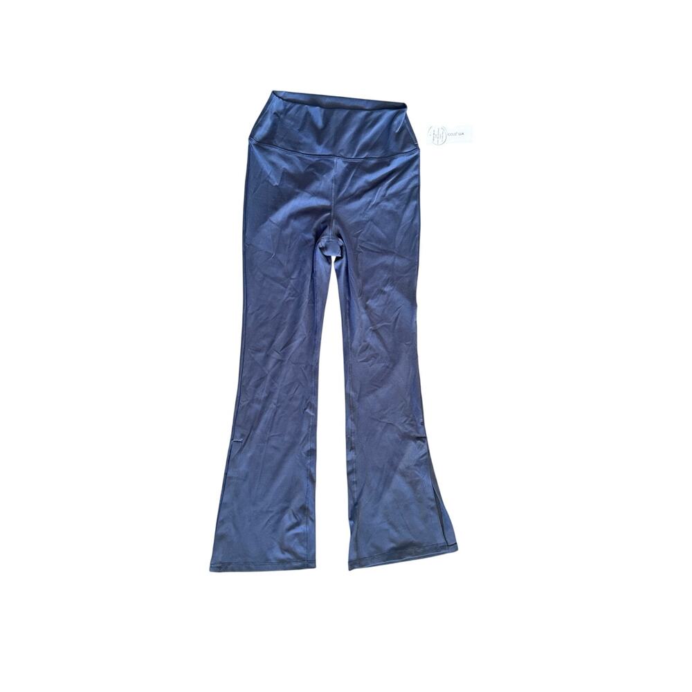 Yogalicious Lux Flare Leggings Women’s Large Blue Split Hem Yoga Pants NWT